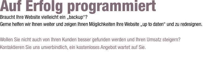 Auf Erfolg programmiert Braucht Ihre Website vielleicht ein „ba